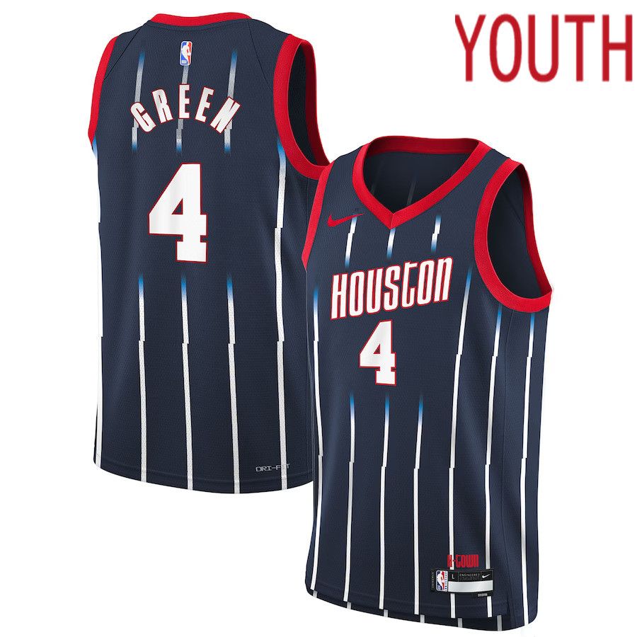 Youth Houston Rockets 4 Jalen Green Nike Navy City Edition 2022-23 Swingman NBA Jersey